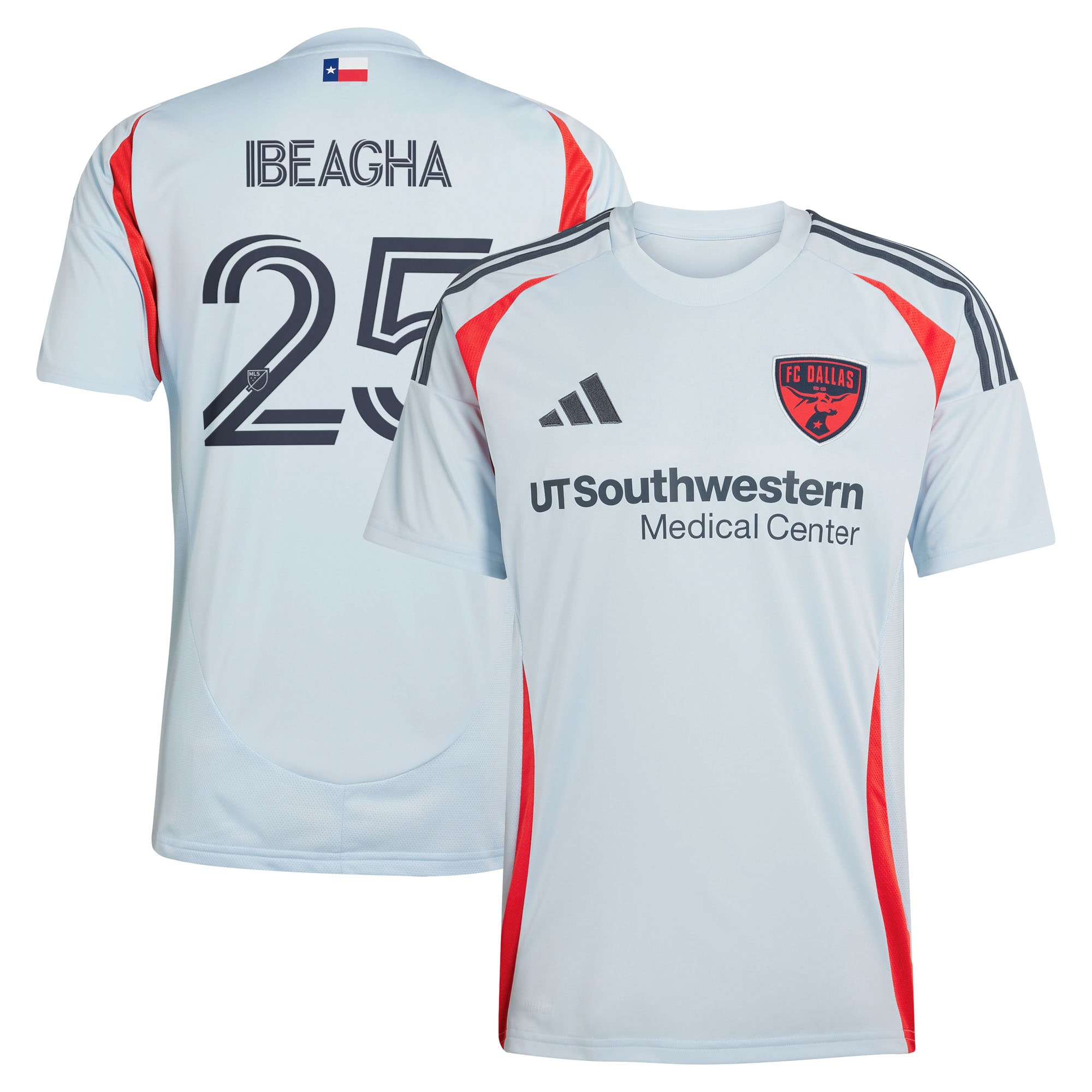 [JED] Women's Sebastien Ibeagha FC Dallas 2025 The Inferno Kit Replica Player Jersey - Light Blue