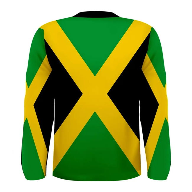 World-Class Jamaica Flag Long Sleeve Sublimated Sports Jersey