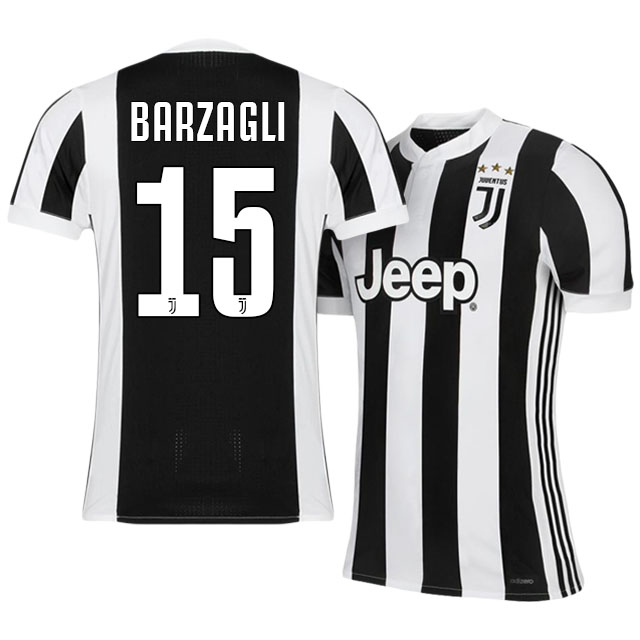 Juventus Home 201718 Andrea Barzagli 15 Soccer Jersey Shirt -