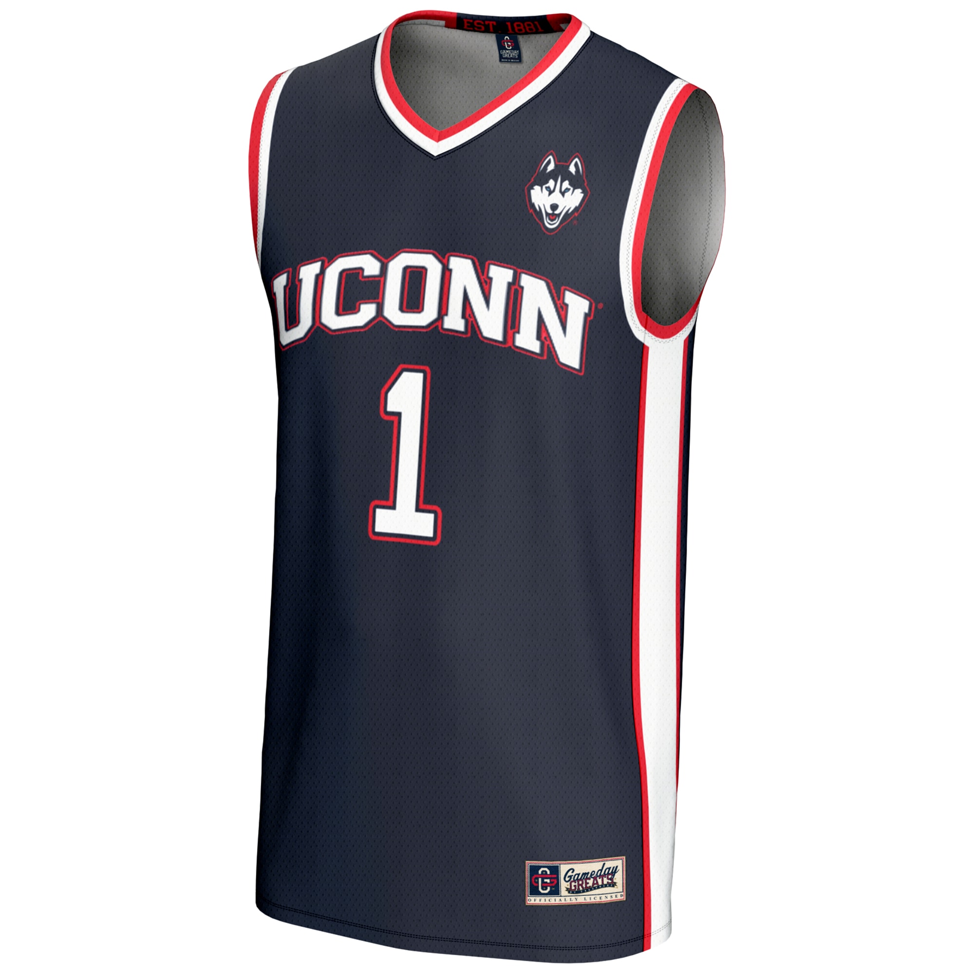 [DDG] UConn Huskies GameDay Greats Lightweight Basketball Jersey - Navy