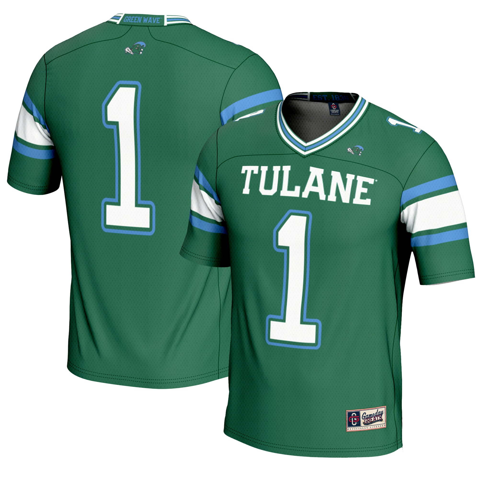 #1 Tulane Green Wave GameDay Greats Youth 2026/2027 Football Jersey - Green