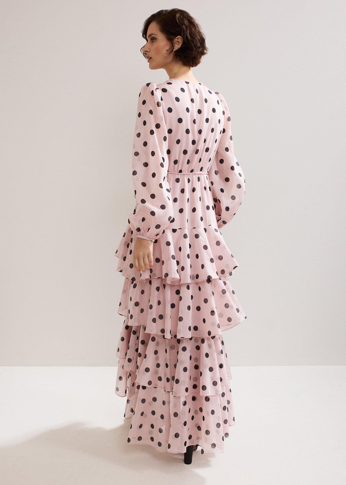 Simone Spot Ruffle Maxi Dress
