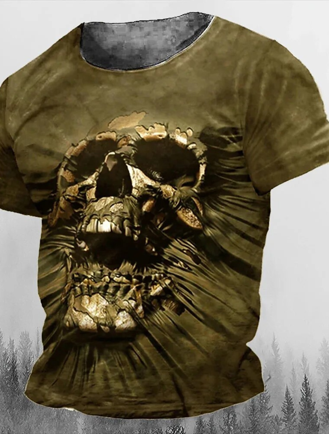 Men's Graphic Skulls T Shirt Tee Short Sleeve 3D Print Crew Neck