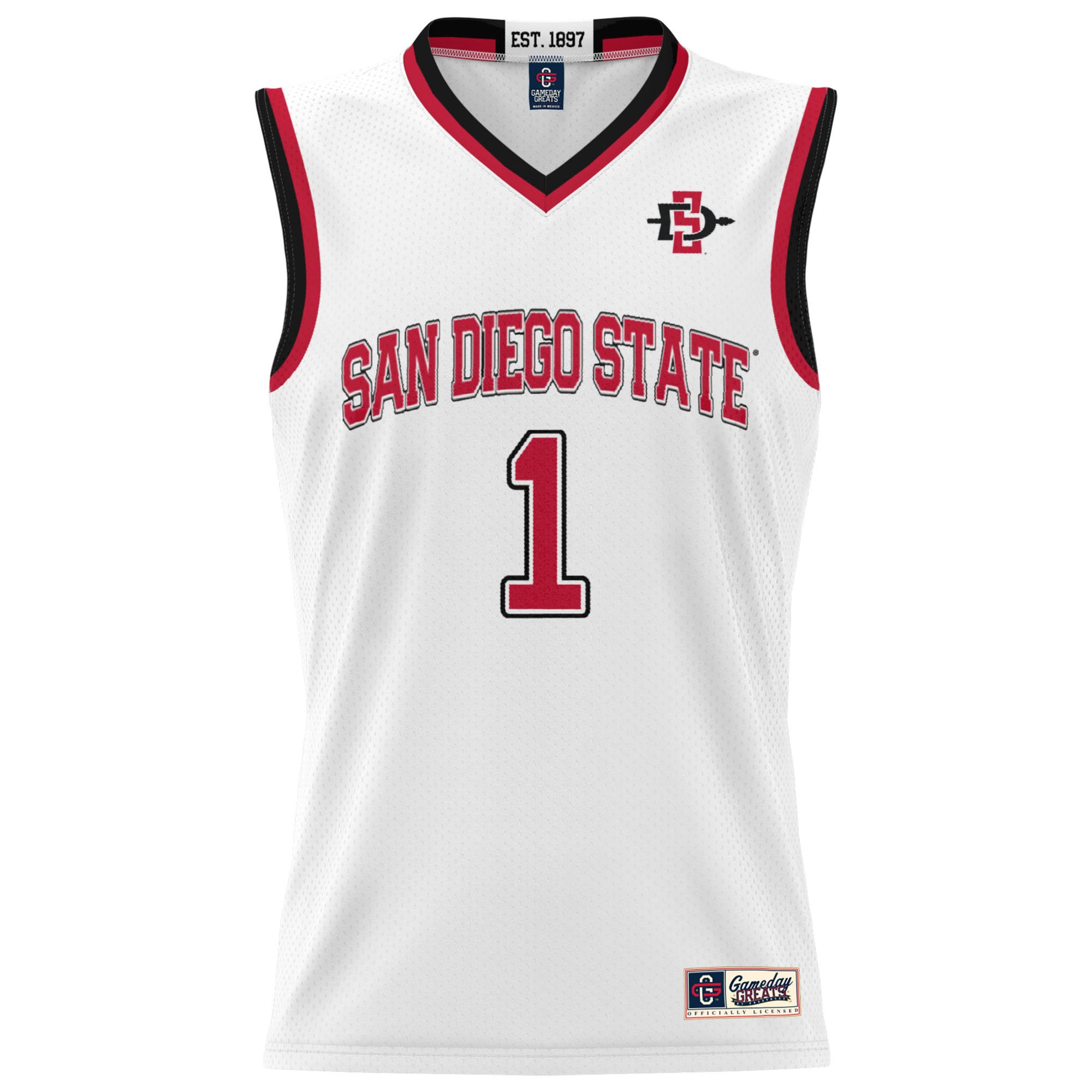 [DDG] San Diego State Aztecs GameDay Greats Lightweight Basketball Fashion Jersey - White