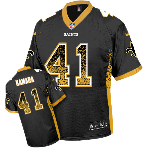 Authentic NFL W O S Saints #41 Alvin Kamara Black Elite Jersey
