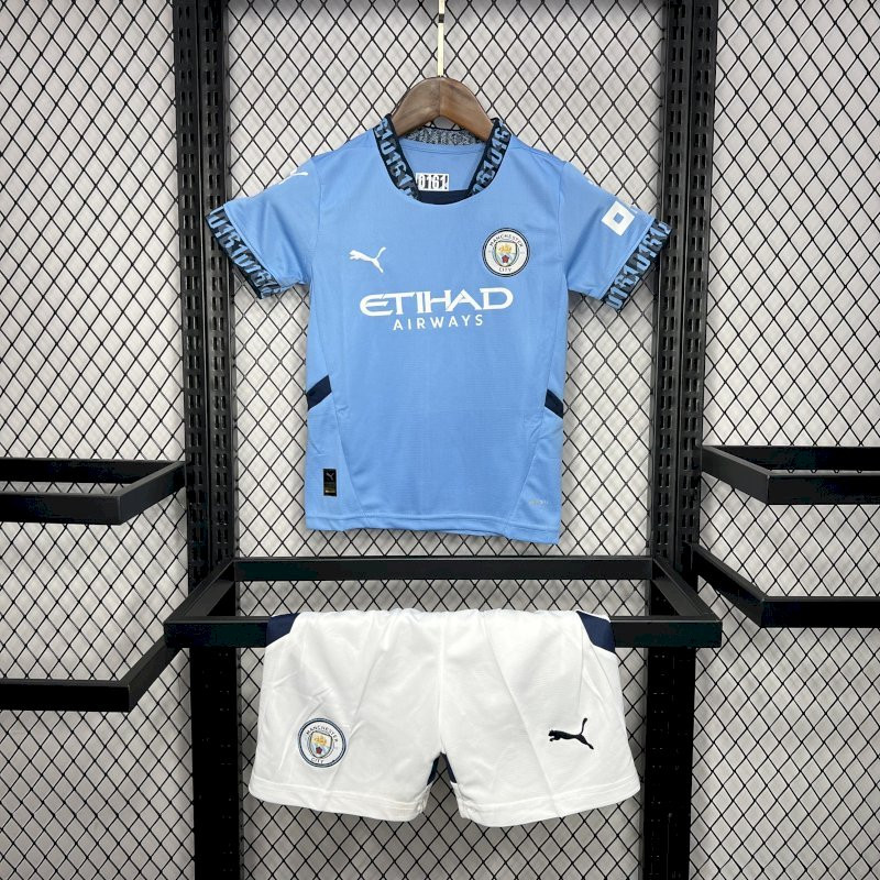 Kids Manchester City 2425 Home Kit ShirtShorts - Official Replica