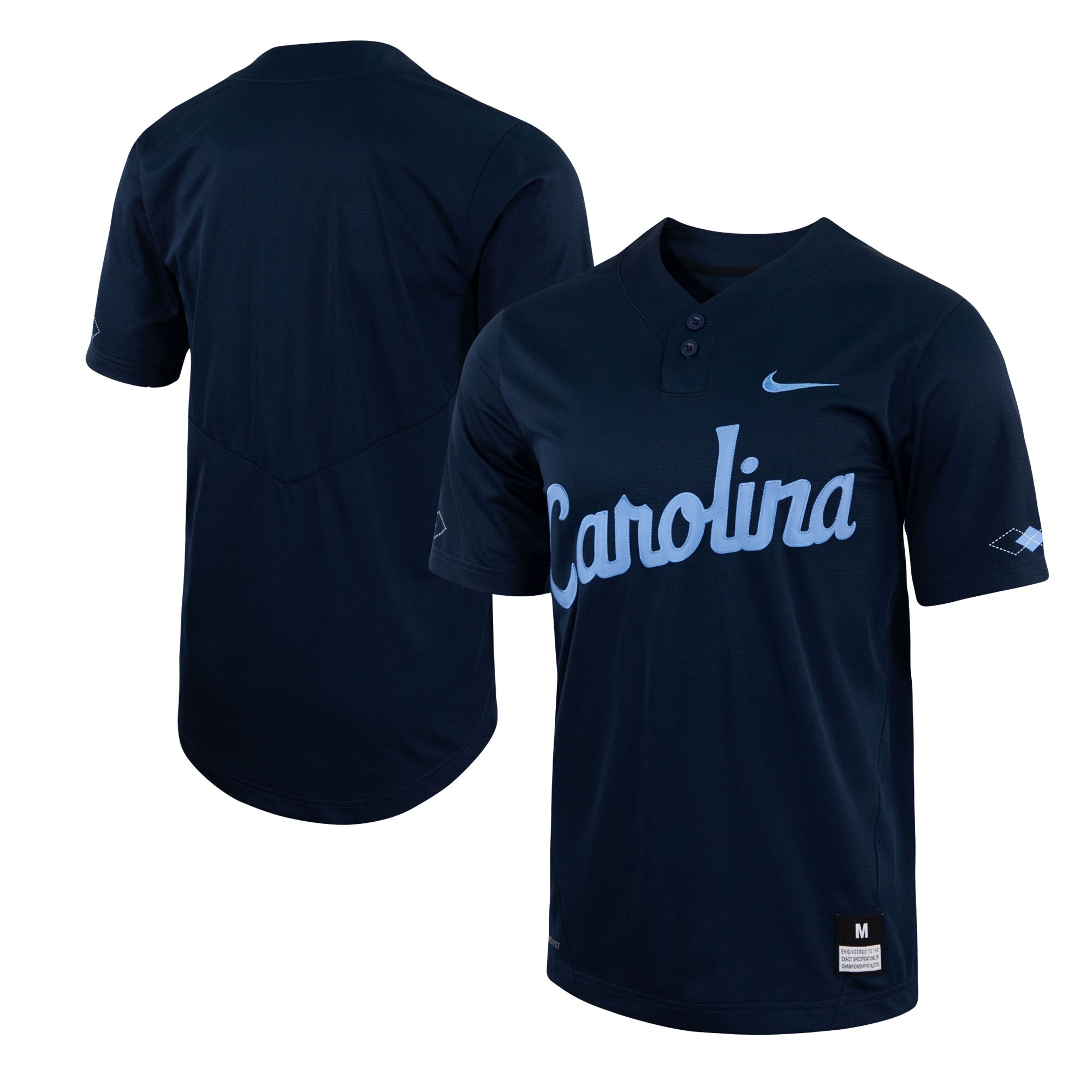 [NJP] North Carolina Tar Heels Two-Button Replica Baseball Jersey - Navy