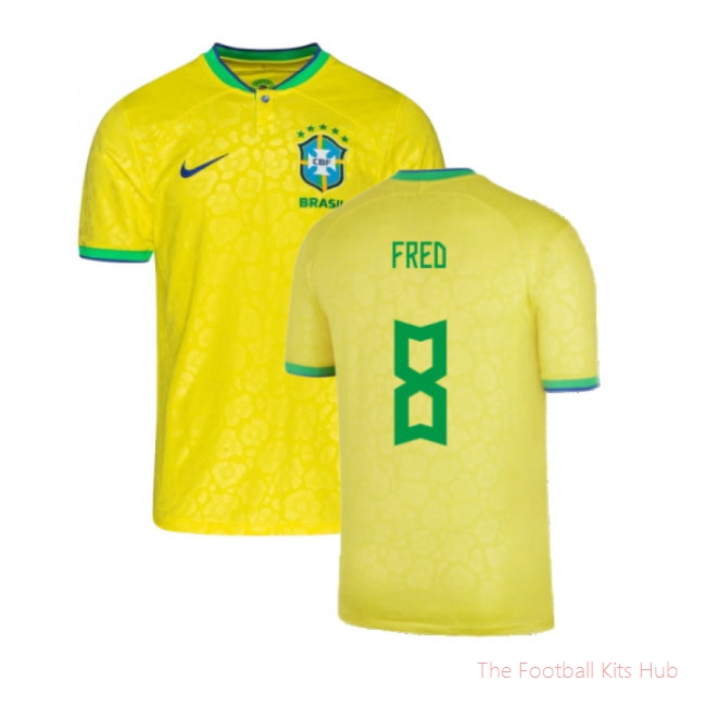 2022-2023 Brazil Little Boys Home Shirt (Fred 8)