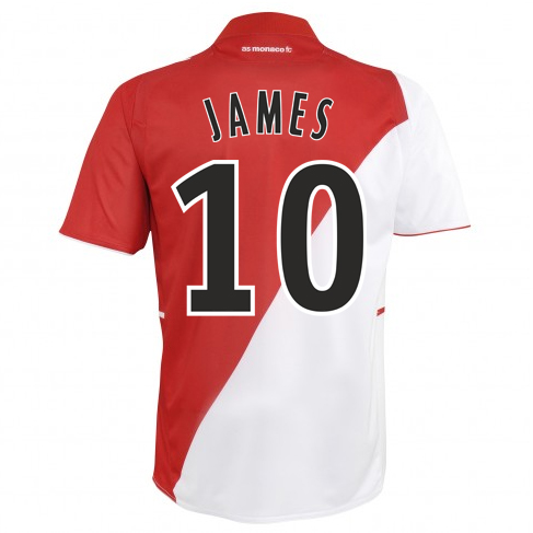 13-14 AS Monaco FC 10 James Home Soccer Jersey Shirt - Official