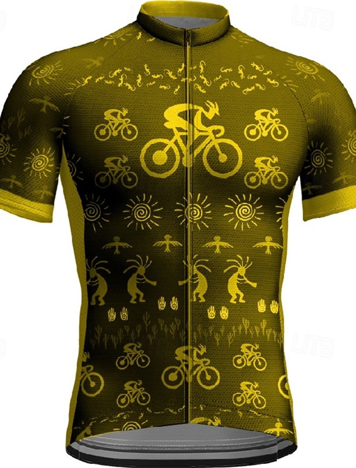 Men's Cycling Jersey Graphic Short Sleeve Bike Tee Tshirt with 3 Rear
