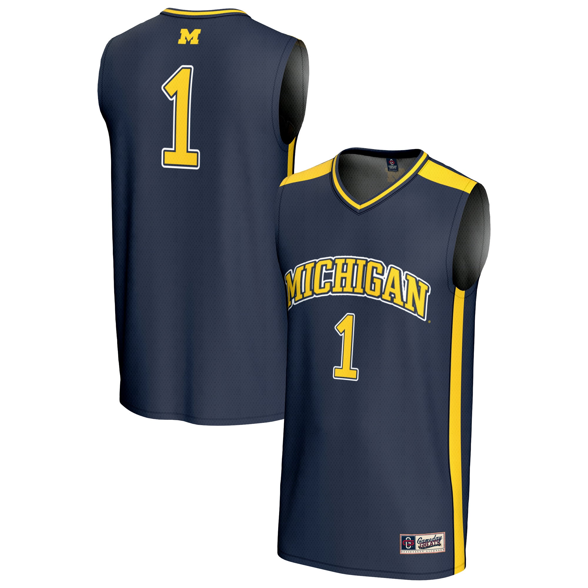 #1 Michigan Wolverines GameDay Greats Youth Lightweight Collegiate Basketball Fashion Jersey - Navy
