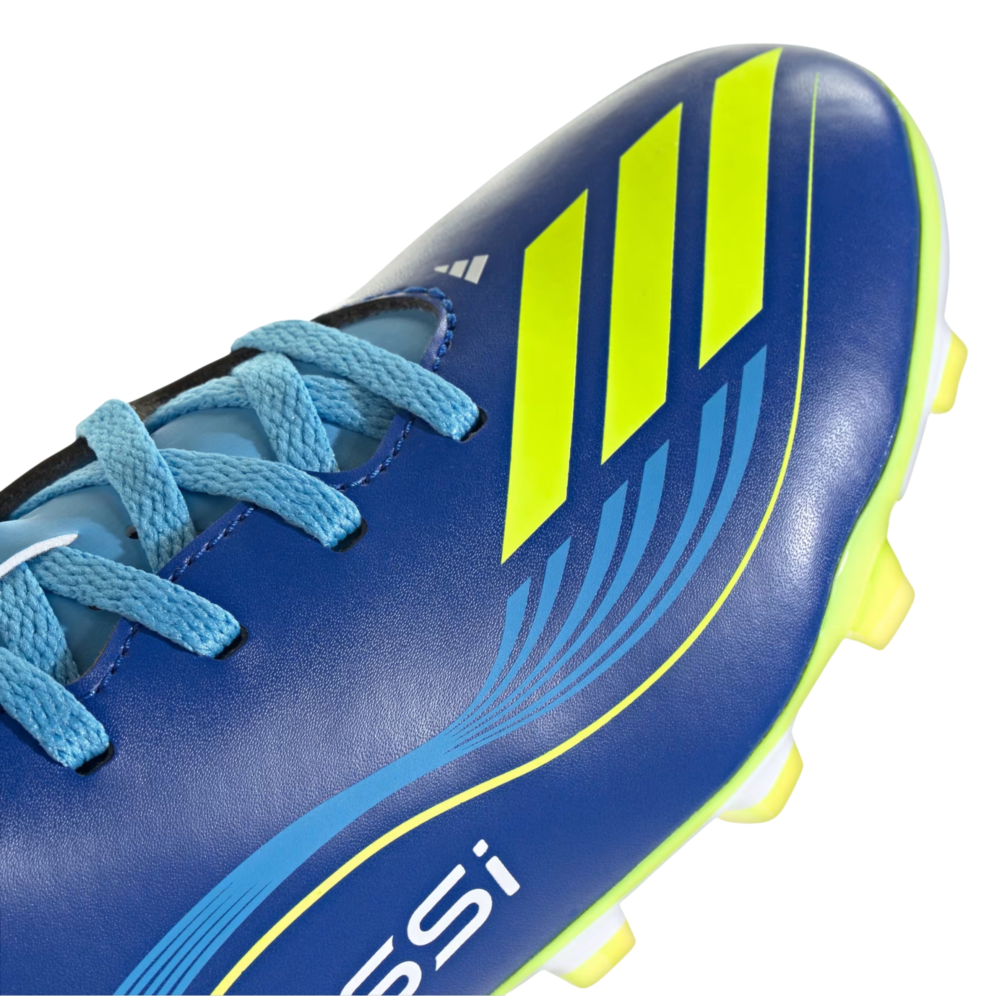 Messi adidas F50 Club Junior Football Boots Royal Blue Solar Yellow