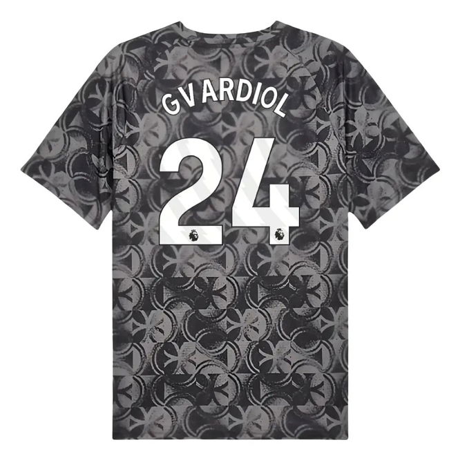 Men's 2025-2026 Man City Warm Up Jersey (Black) (Gvardiol 24)