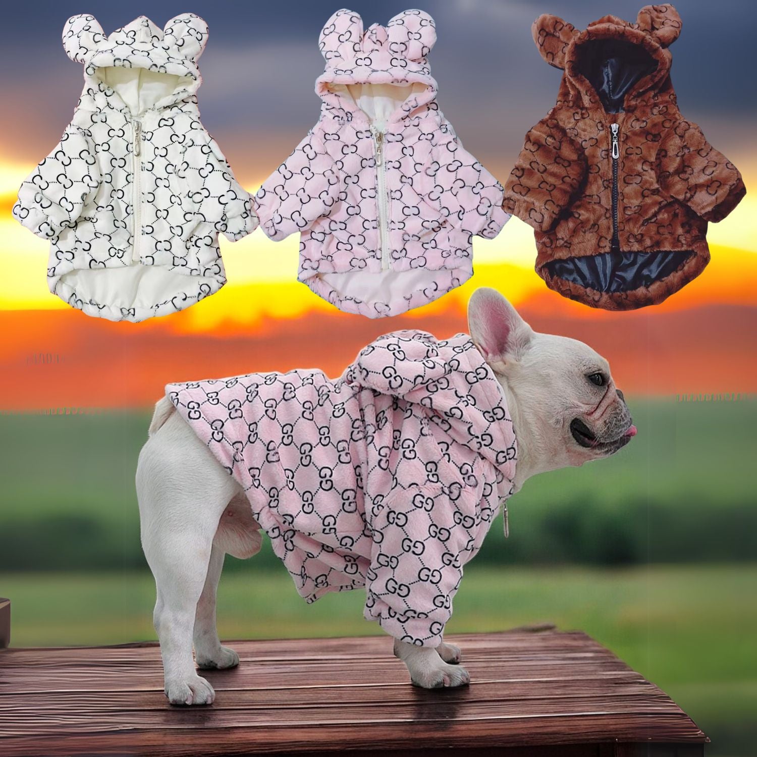Premium Durable Premium French Bulldog Bear Hoodies for Pet Enthusiasts