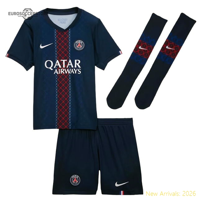 Authentic 2025-2026 Psg Home Little Kids Mini Kit (Ibrahimovic 10)