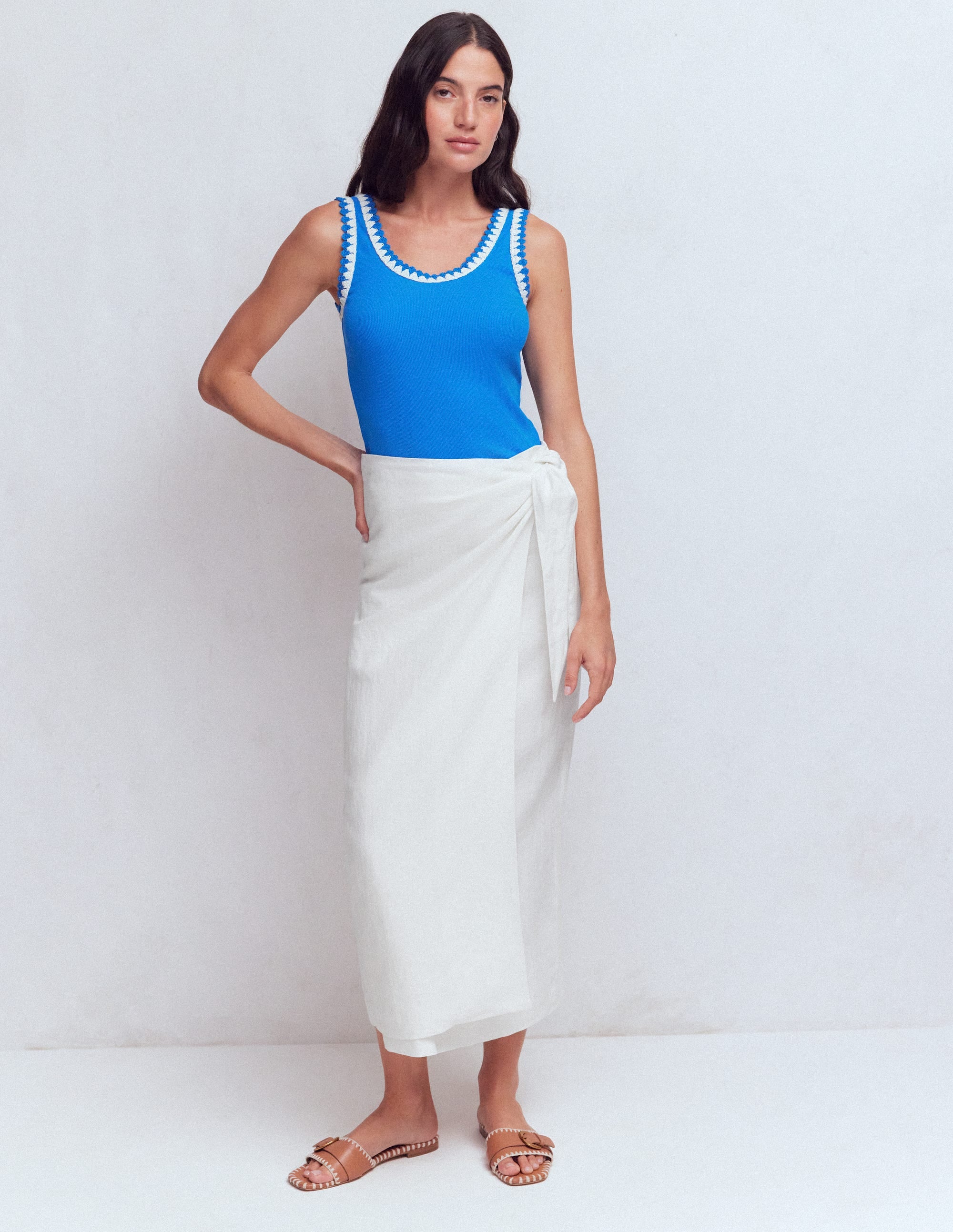 Dimitra Linen Column Skirt