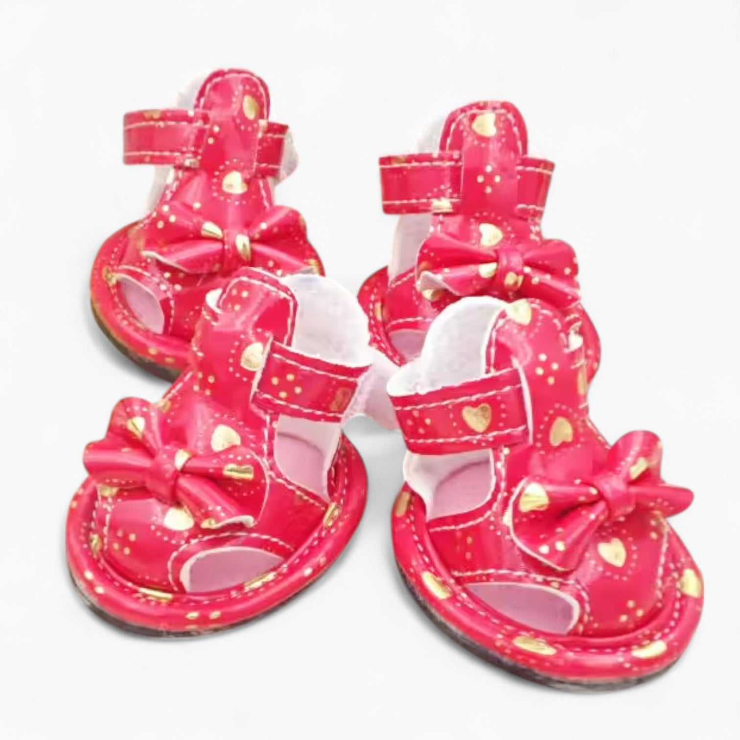 Frenchie Bow Sandals – Adjustable Adorable Heart Shoes Indoor Comfort