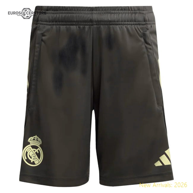 2025-2026 Real Madrid Training Shorts (Utility Grey) - Kids