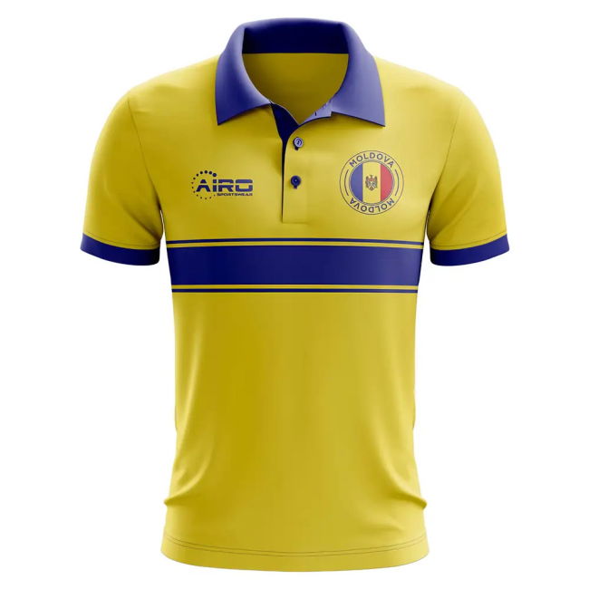 Moldova Concept Stripe Polo Shirt (Yellow) Holland Oranje