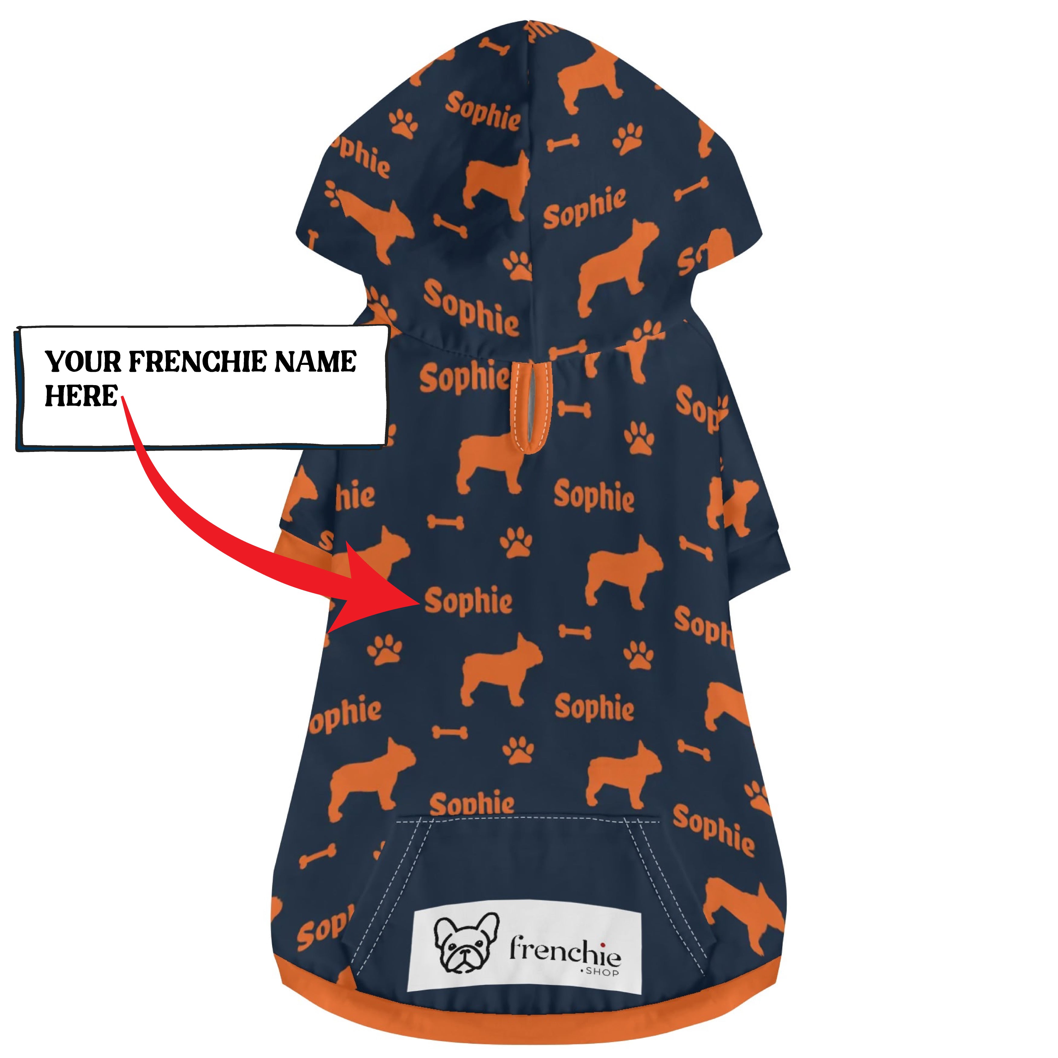 French Bulldog Custom Hoodies For French Bulldogs With Your Pet's Name