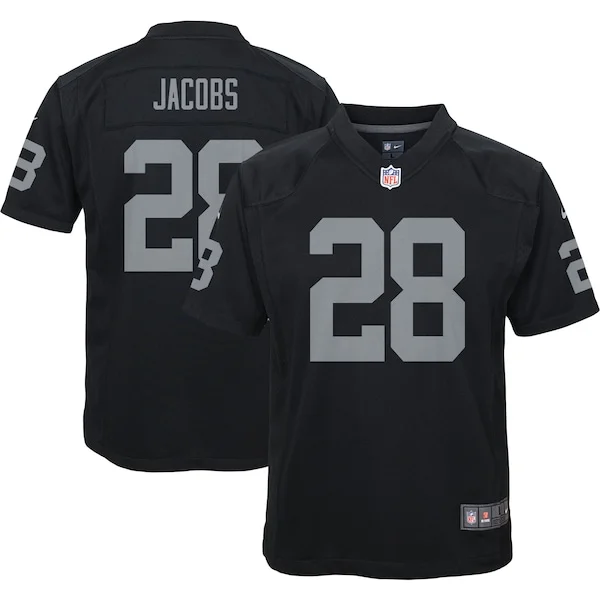 None Josh Jacobs Game Jersey - Black | NFL Player Jersey | NFL Footbal