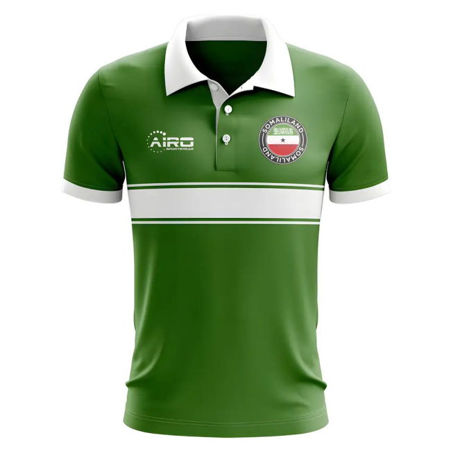 Professional Somaliland Concept Stripe Polo Shirt (Green)