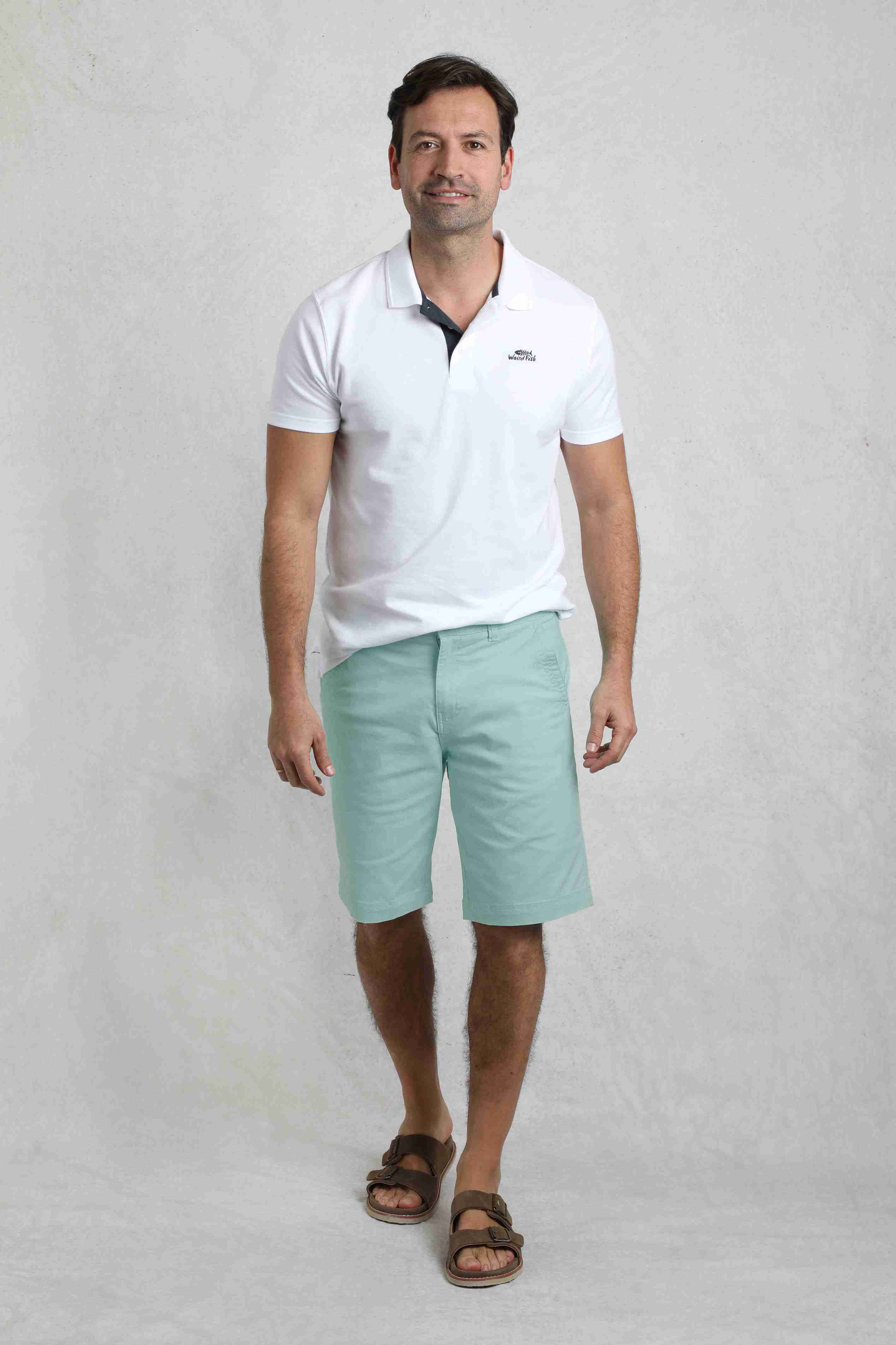 Rayburn Cotton Flat Front Shorts Seafoam