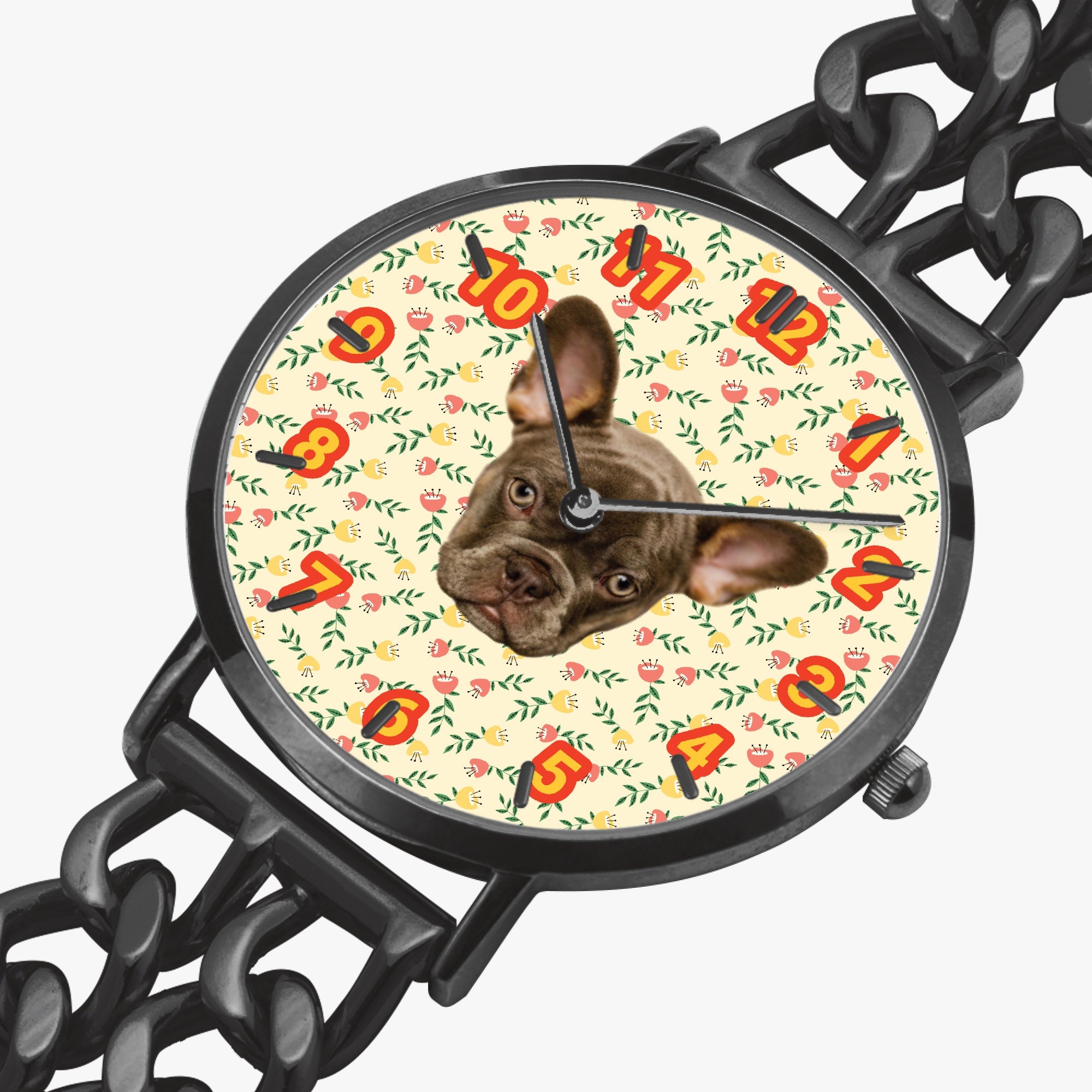 Premium Claud - Personalized Chic Hollow Strap Watch For Frenchie Lov...