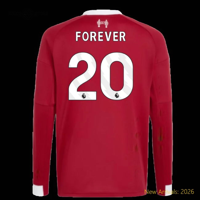2025-2026 Liverpool Long Sleeve Home Shirt (Kids) (Forever 20)