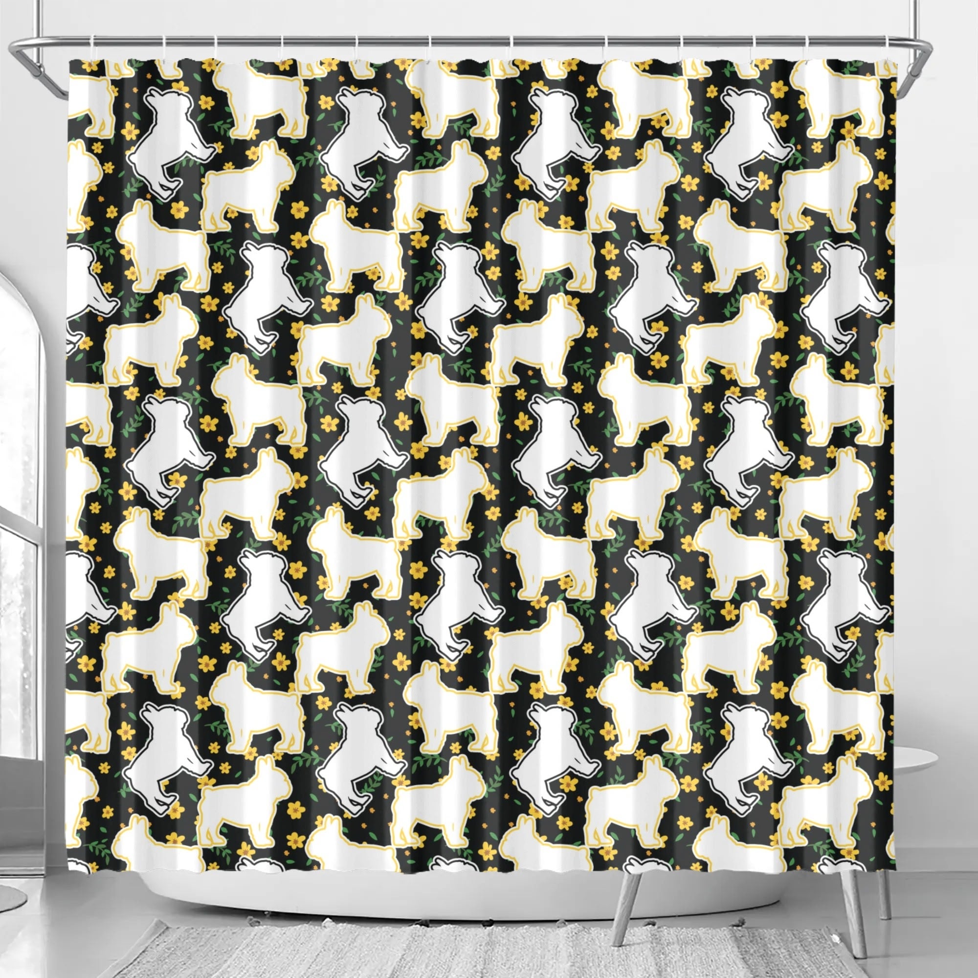 Shower Curtain For Frenchie Lovers For French Bulldogs | Non-slip Design