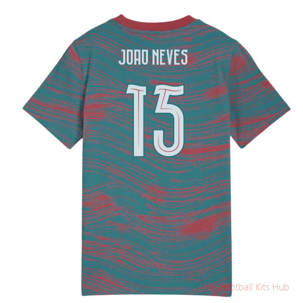 [LK] 2026/27 Portugal FtblCulture Tee AOP (Red-Green) - Kids (Joao Neves 15)