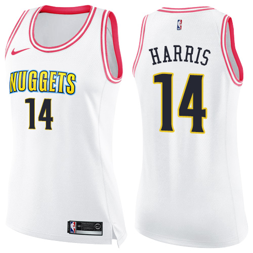 White Nike Denver Nuggets #14 Nuggets Jersey - Performance Fabric