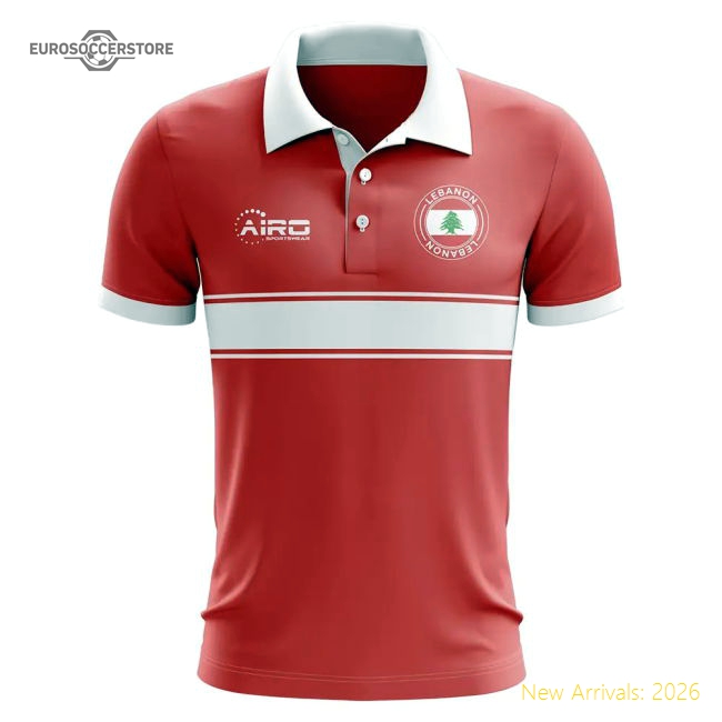 Premium-grade Lebanon Concept Stripe Polo Shirt (red) - World Cup Edition