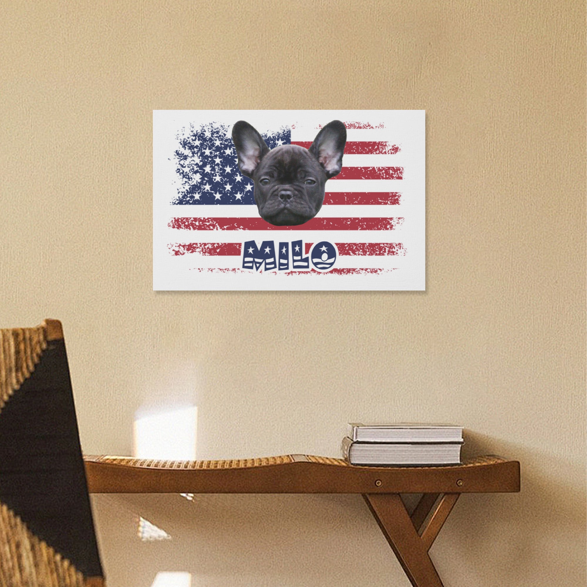 Steel - Personalized Adorable Frenchie Canvas Wall Art