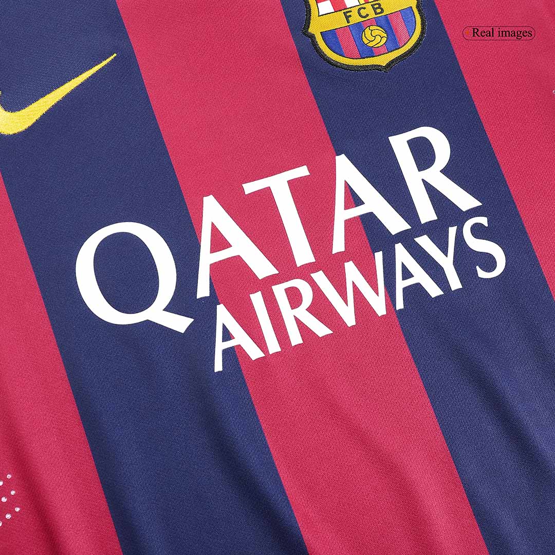 Retro NEYMAR JR #11 2014/15 Barcelona Home Long Sleeve Soccer JerseyAu