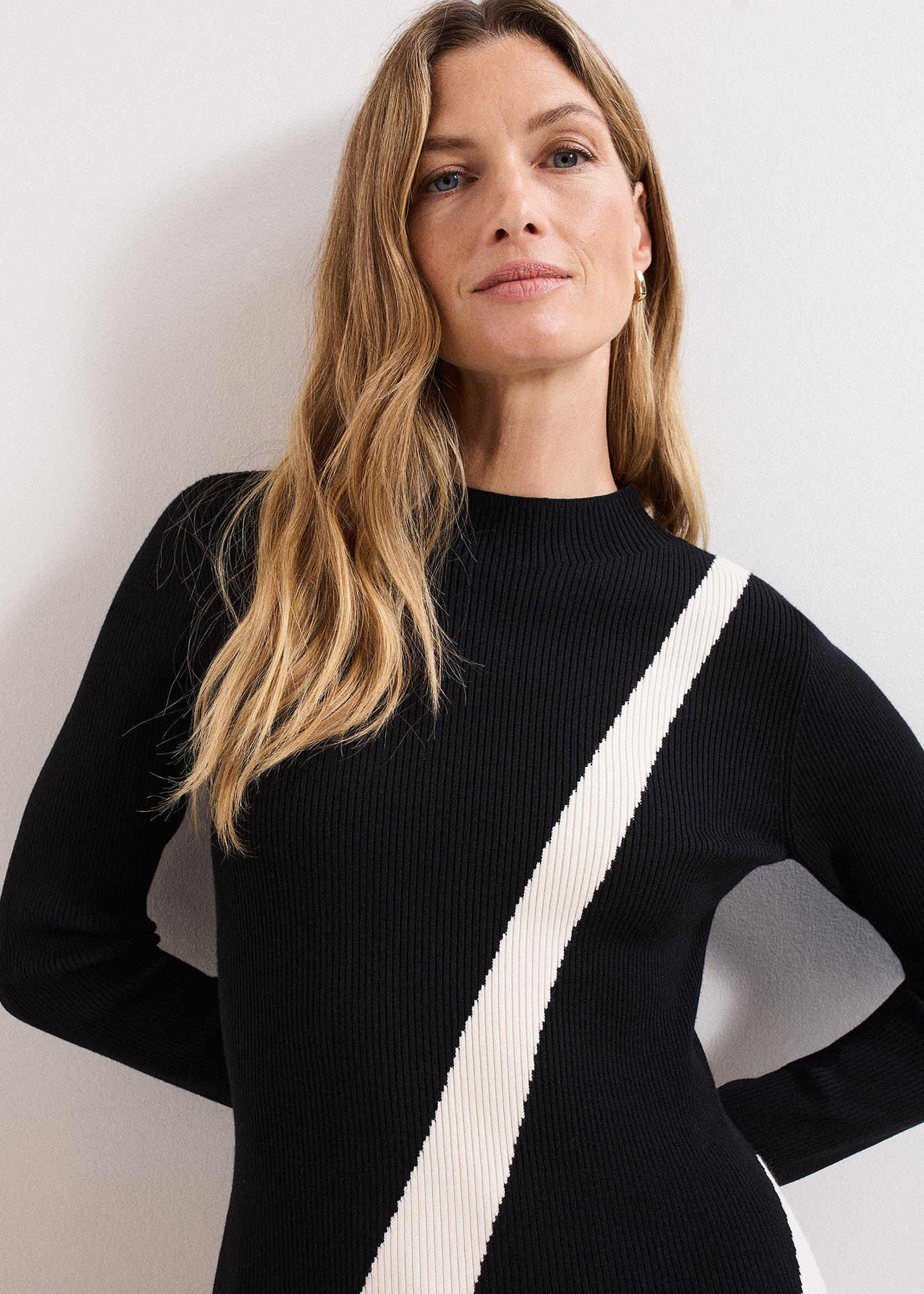 Petite Julie Fit And Flare ColourBlock Knit Dress