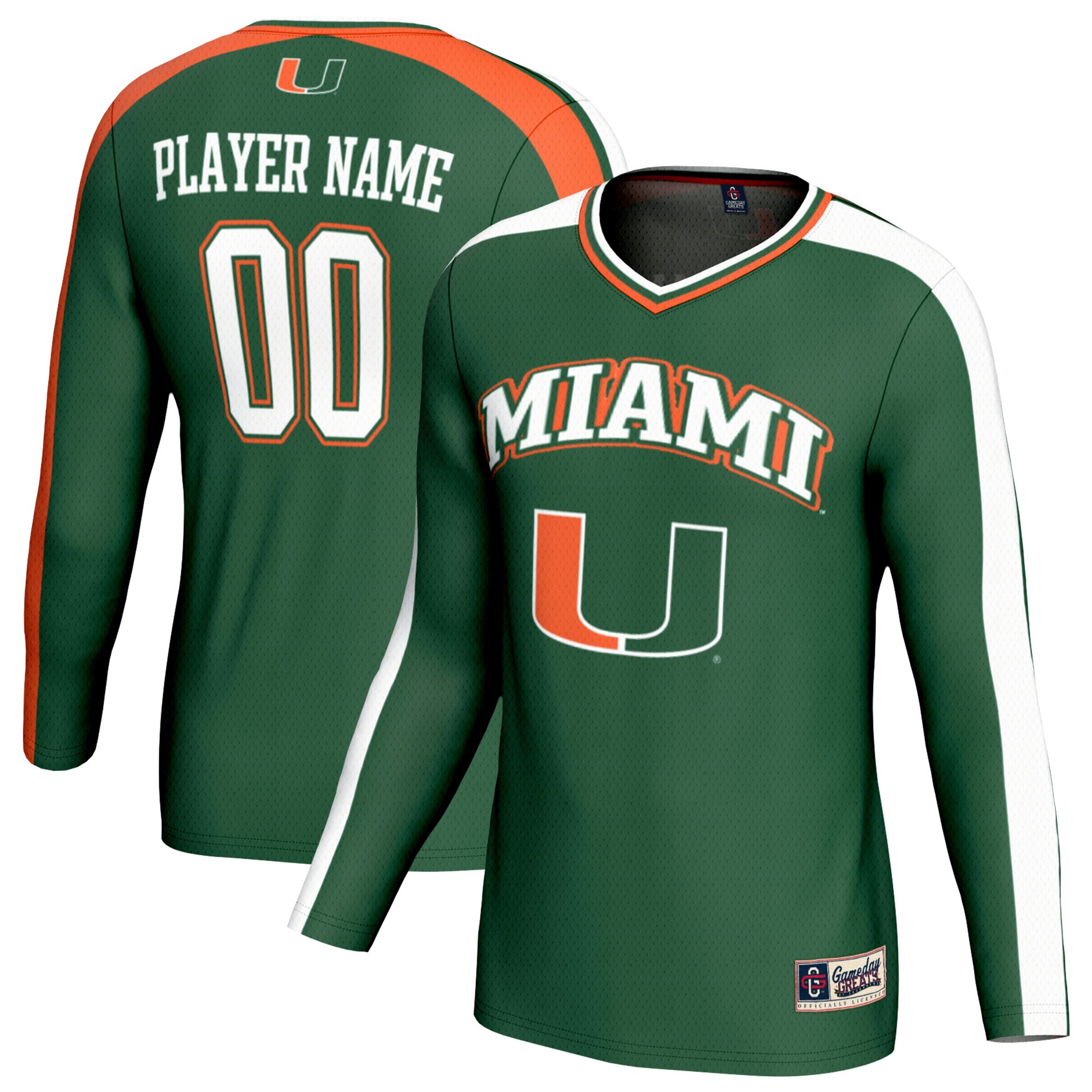 [NJP] Miami Hurricanes GameDay Greats Youth NIL Pick-A-Player Collegiate Women's Volleyball Lightweight Fashion Jersey - Green