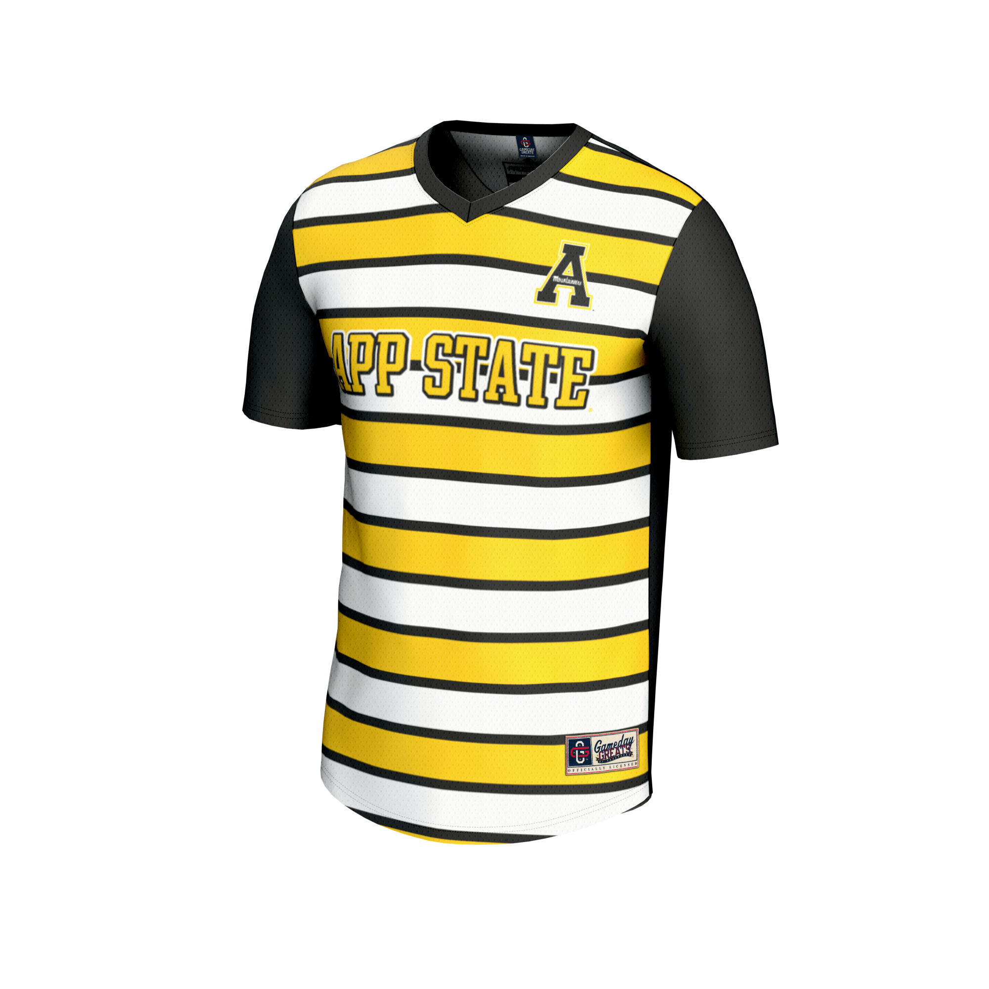 [SJH] Appalachian State Mountaineers GameDay Greats Unisex Lightweight Soccer Fashion Jersey - Black