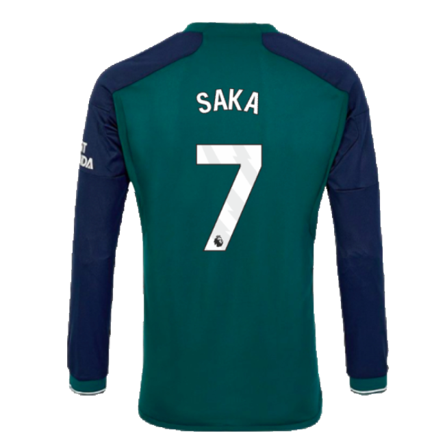 Arsenal Third Football Jersey 2023-20 Season Saka 7 L S