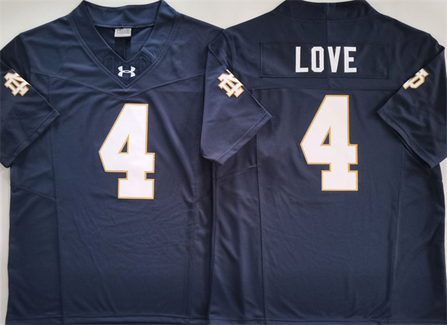 Men's Notre Dame ND Game 2025 team authorized Jeremiyah Love #4 game