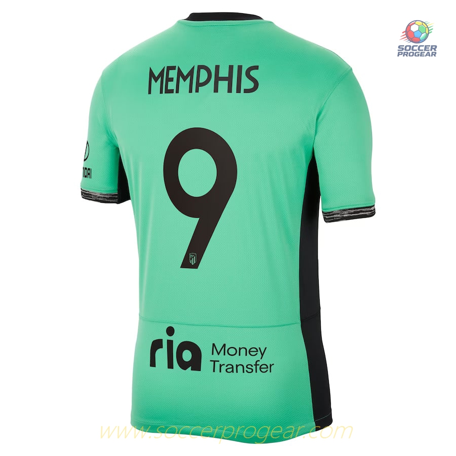 Atletico Madrid Memphis Depay Third Team Football Shirt 2023 2024