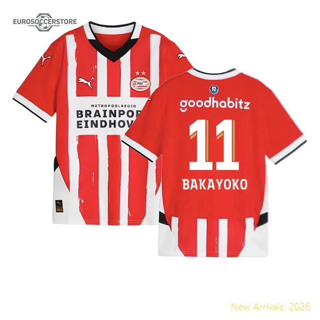 2024-2025 PSV Eindhoven Home Shirt (Kids) (Bakayoko 11)