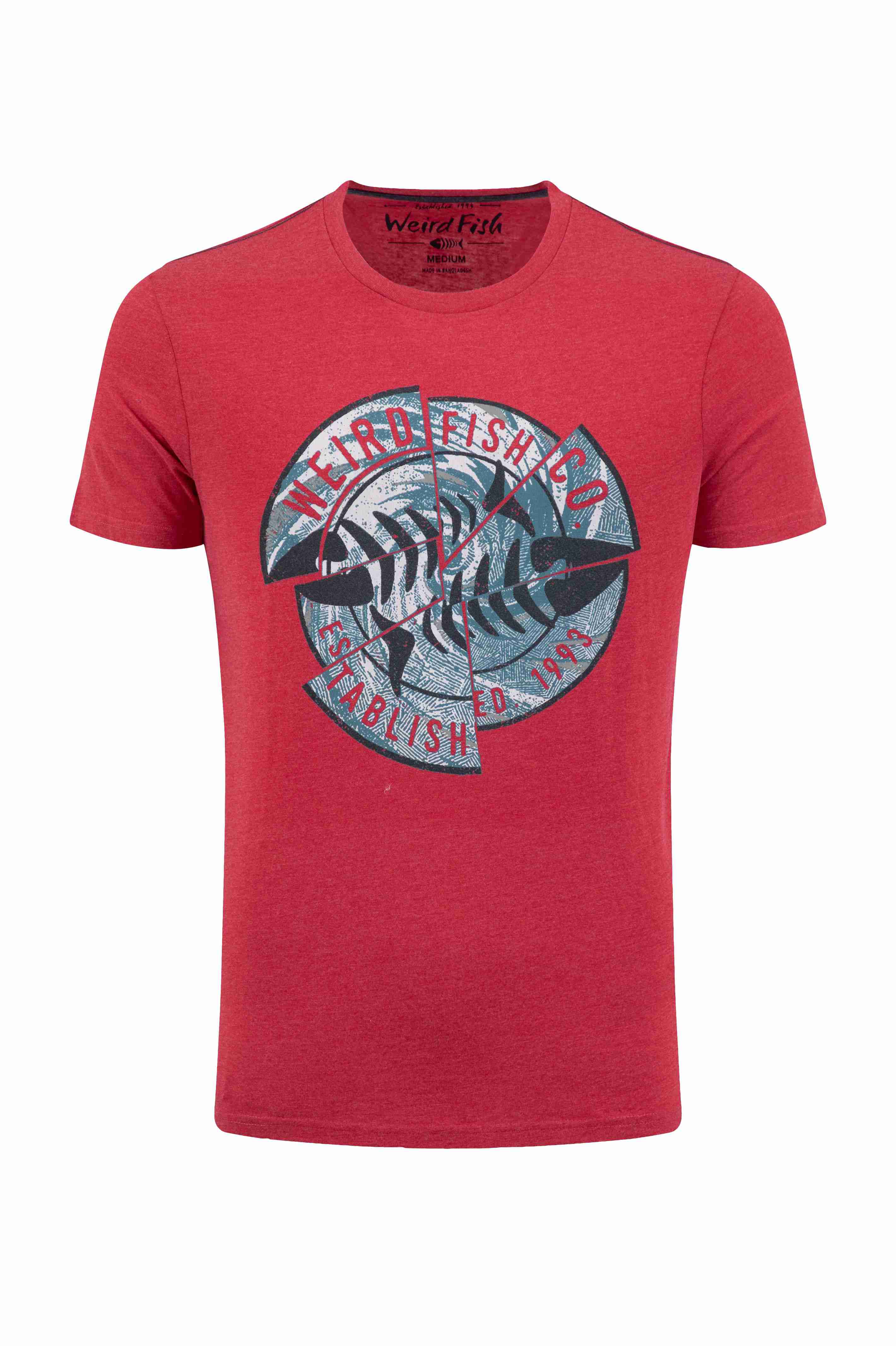 Vortex Front Print Graphic T-Shirt Barberry Red Marl