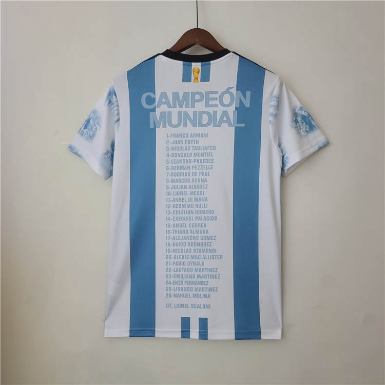 Argentina 2022 Champion Commemorative Soccer Jersey Football Shirt -