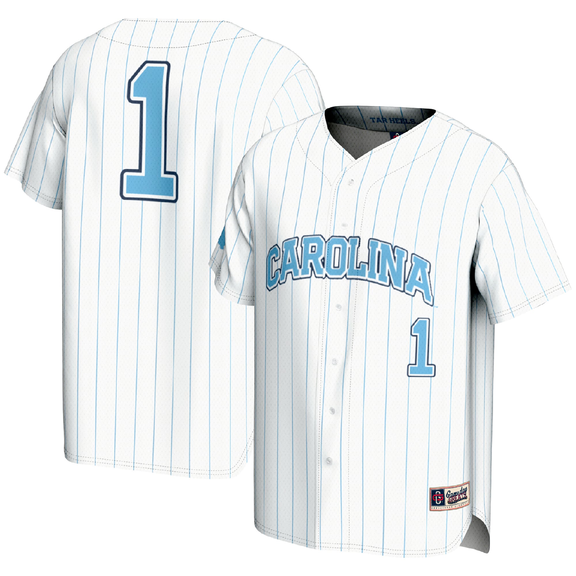 [NJP] North Carolina Tar Heels GameDay Greats Youth Lightweight Baseball Fashion Jersey - White