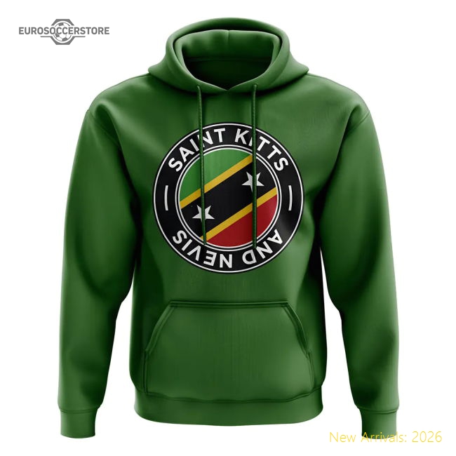 Saint Kitts And Nevis Football Badge Hoodie (green) - Match Quality
