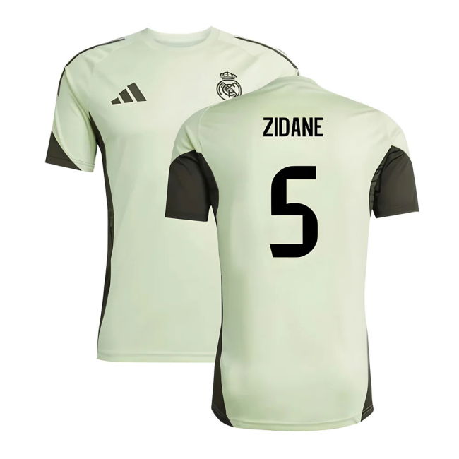 2025-2026 Real Madrid Training Jersey (Almost Lime) (Zidane 5) - Ma...