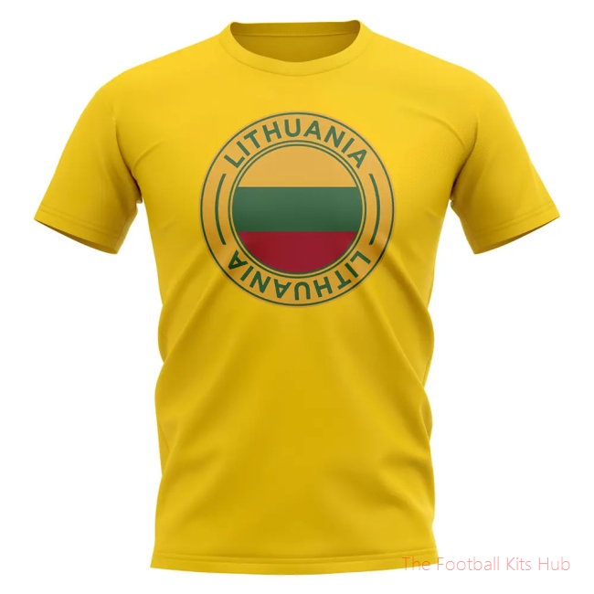 Lithuania Football Badge T-Shirt (Yellow)