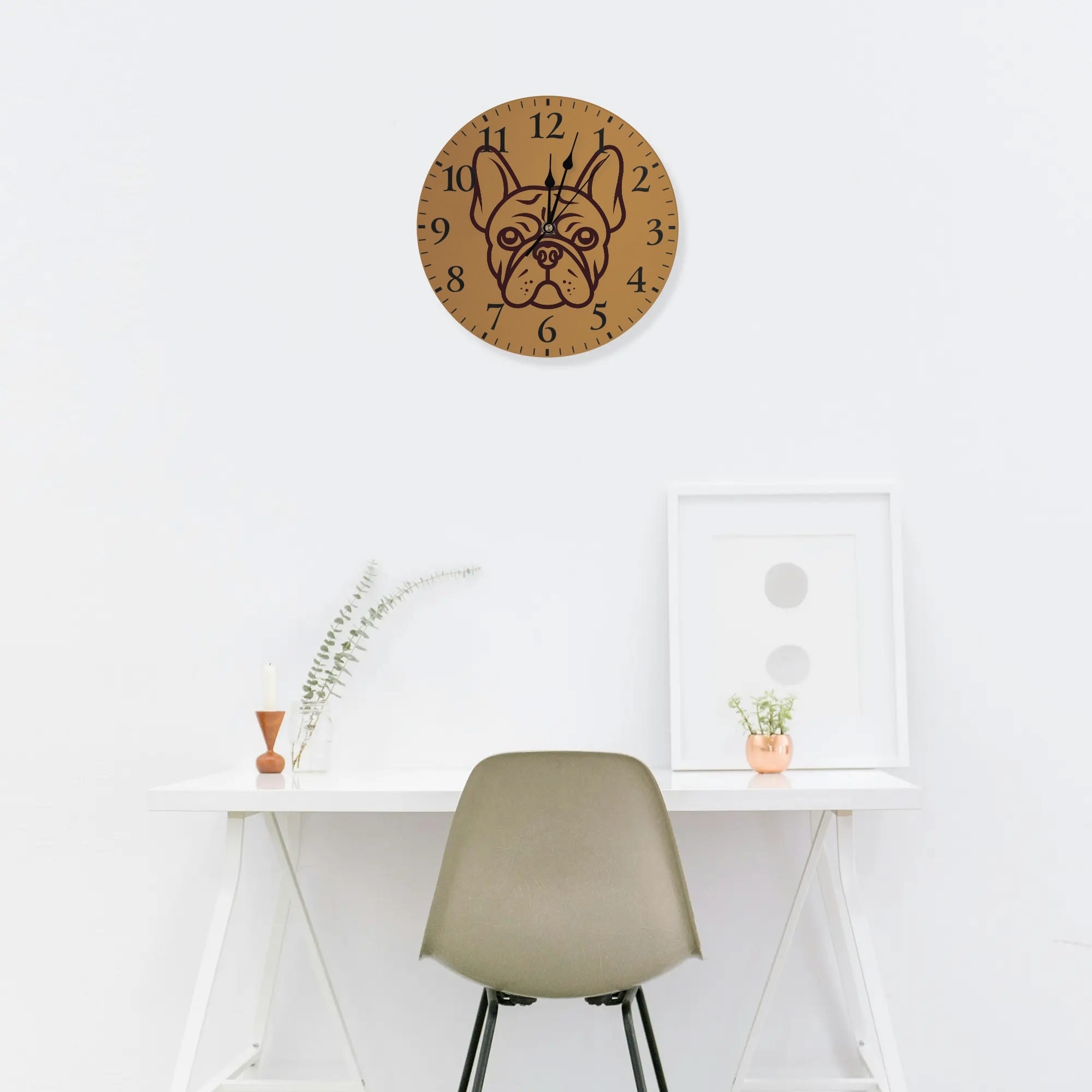 French Bulldog Paisley Frameless Wall Clock Cute Frenchie Essential