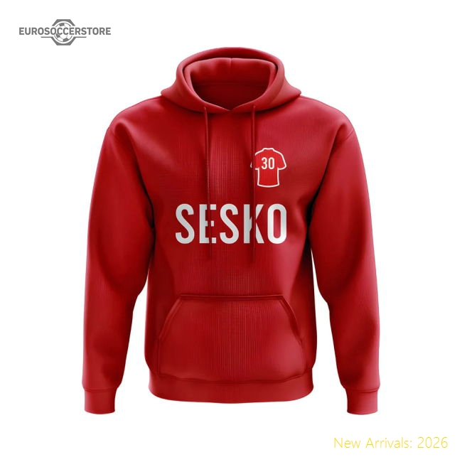 Official Superior Benjamin Sesko Man United Number Hoody Red